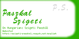 paszkal szigeti business card